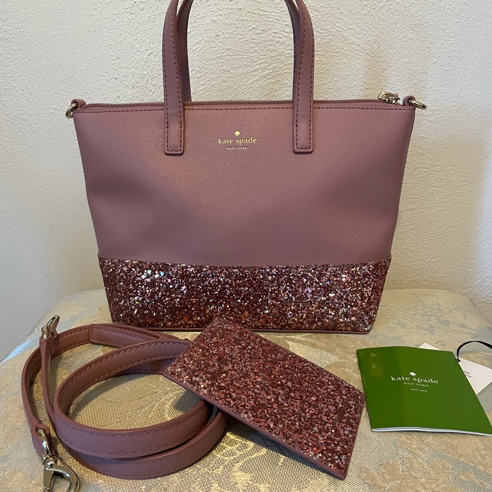 Kate Spade Ina Greta Court satchel. Color: Dusty Peony.